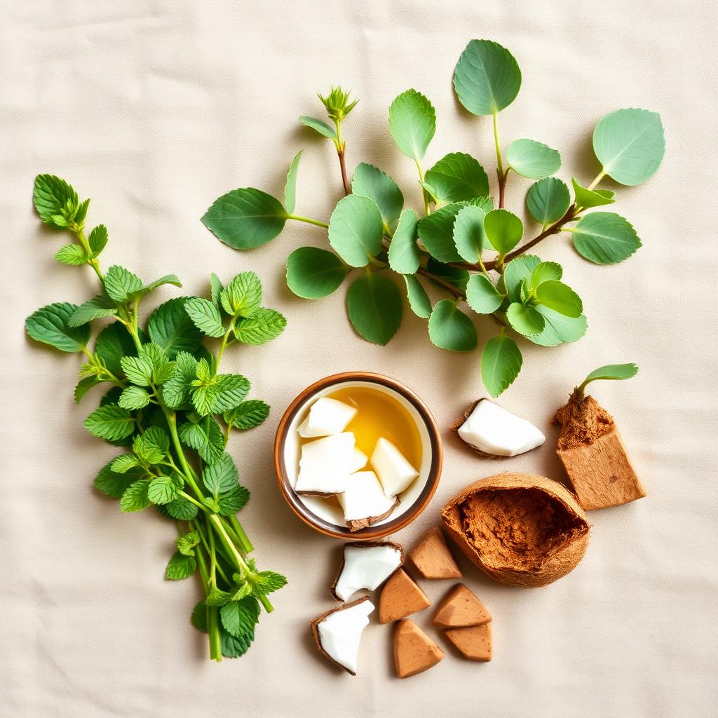 Ingrédients naturels Shampoing Solide Menthe & Eucalyptus